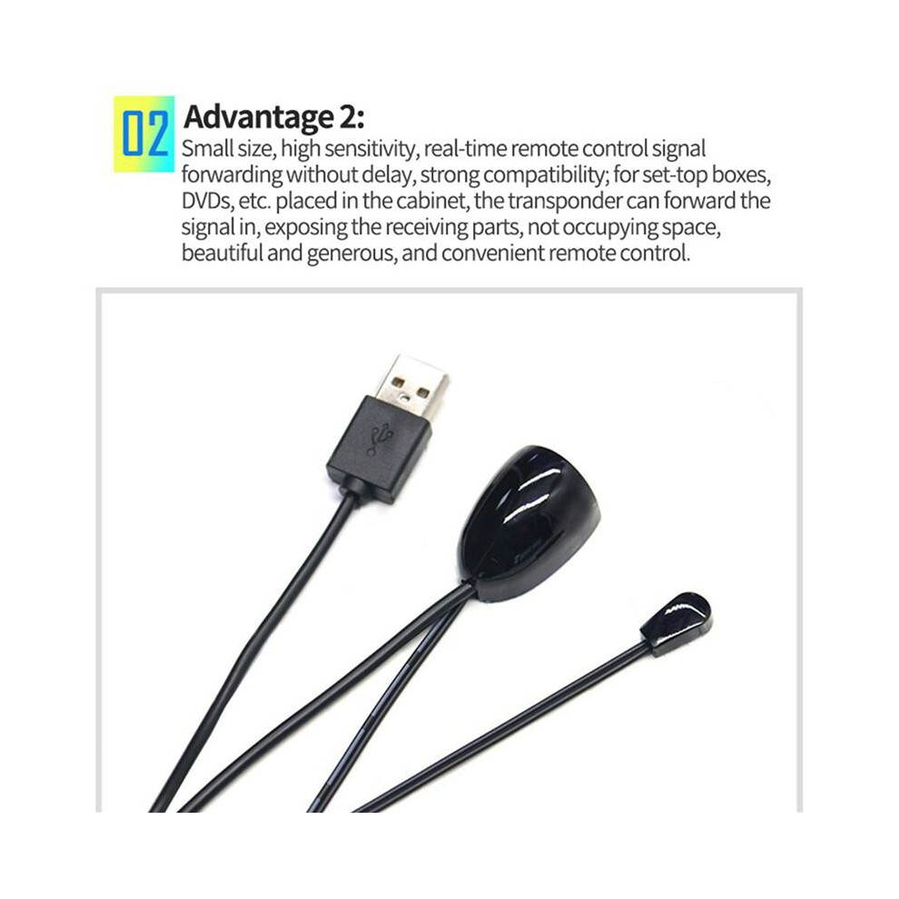 2X Ir Extender Infrared Ir Remote Control Receiver Usb Ir Receiver Adapter Transmitter 4713832348313