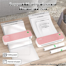 Peripage A4 Stampante Portatile Termica Wireless  Stampa Senza Inchiostro per Documenti, Foto, Carta per Tatuaggi Rosa