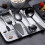 6-Piece Serving Flatware Silverware Set, Serving Utensil Set,Include Cake Server, Slotted Serving Spoon Black 3