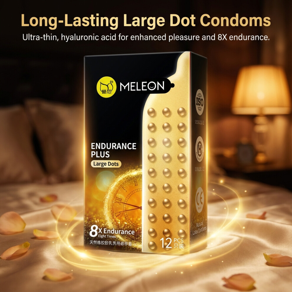 Hue-Grain Large Particle Condoms W/ Hyaluronic Acid, Thin & Safe