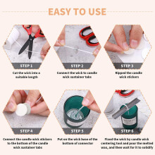 DIY Candle Making Kit,Candle Wicks,Candle Centering Tool,Candle Wick Sticker for Candle Making