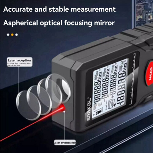SNAKOL Electronic Ruler Multiple Measurement Modes 50M Handheld Laser Rangefinder Construction Ruler Test Tool 2