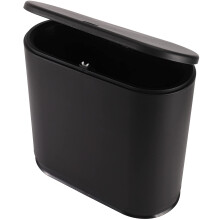 2.4 Gallon Slim Automatic Trash Can with Smart Sensor Lid, Black Plastic for Small Spaces