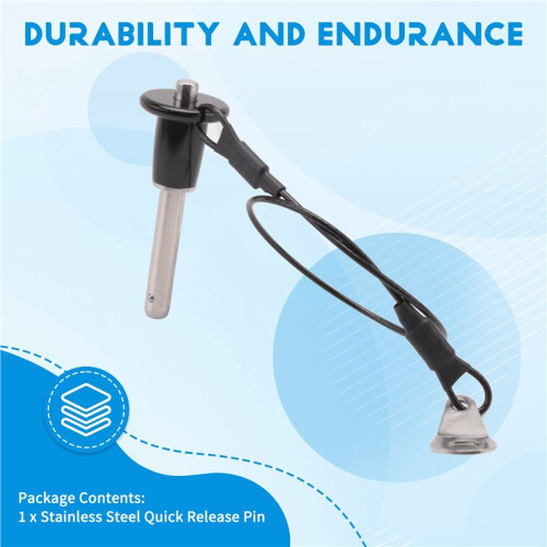 Stainless Steel Quick Release Pin 6mm Diameter  Locking Pin with Push Button Lanyard Cable Usable Length 25mm