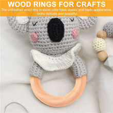 30 Pcs Natural Wood Rings 60mm Unfinished Macrame Wooden Wood Circles for DIY Pendant Jewelry Making