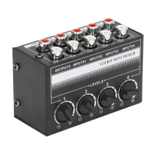 CX400 Mini 4-Kanal Stereo-Mixer Tragbar aus Metall Weiß, 276g