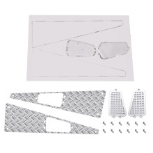 2 Set RC Car Part: 1 Set Metal Anti-Skid Plate Intake Grille & 1 Set Rear Side Antiskid Board Scratch Prevention