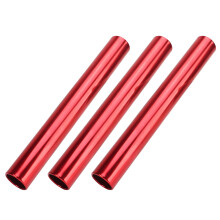 3 Stück Aluminiumlegierungs-Track-Relaisstöcke für Laufen, Rot, 30x3,8 cm