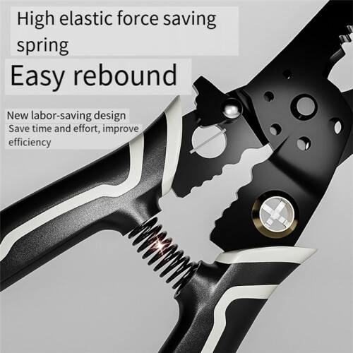 9 in 1 Wire Stripper Tool, 8inch Wire Cutting Tool for Wire Stripping Cutting with Wire Splitting and Winding Function
