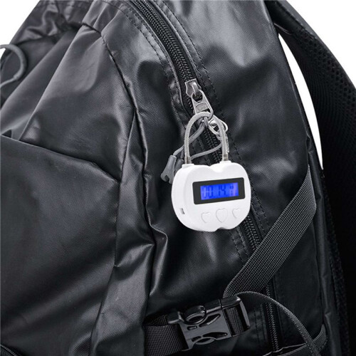 3X   Lock LCD Display  Lock Multifunction Electronic Timer, USB Rechargeable Temporary Timer Padlock
