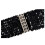 2X Schwarzer Dame Paillette Elastischer Dehnbarer Beilaeufiger Taillengurt 4