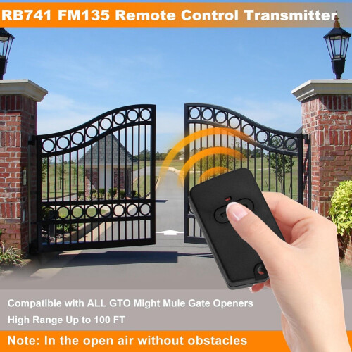 RB741 FM135 for Mighty Mule,for GTO Gate Opener Remote,Single Button Gate Remote Control,Garage Door Entry Controller 2