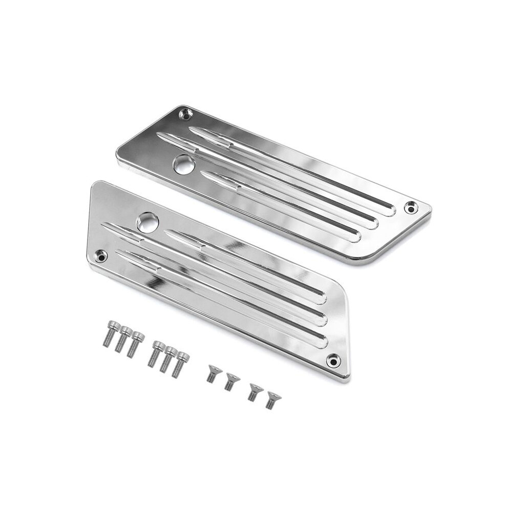Motorcycle Saddle Bag Buckle Cover Professional Saddlebag Covers For Street Road Glide 1993-2013 Silver 4711037211814