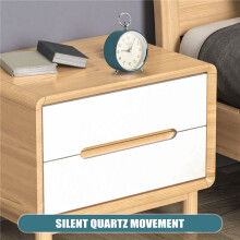 Analog Alarm Clock Non Ticking with Night Light Retro Silent Alarm Clock Battery Operated Clock for Kids Bedroom A