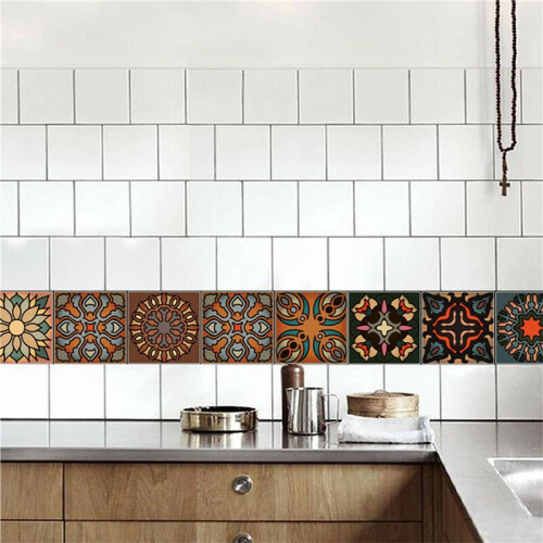 80 Pcs 3D Multi Moroccan Self-Adhesive Bathroom Kitchen Wall Stair Tile Sticker 2
