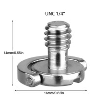 50 Pack 1/4Inch Quick Release Plate Mounting Screw D-Ring D Shaft QR Screw Adapter Mount for DSLR Camera Tripod Monopod