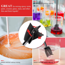4 Pcs Epoxy Mixer Attachment for Drill, Reusable Paint and Resin Mixer Paddle to Mix Epoxy Resin, Paint, Ceramic Glaze