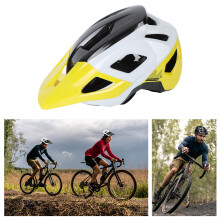 Lightweight Mountain Bike Helmet with 13 Ventilation Ports, Adjustable Size, Yellow