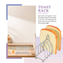 Toast Bread Rack Holder 6 Slice Stainless Steel Toast Rack with Feet and Loop Carry Handle