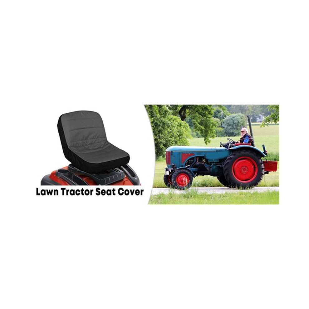2Pack Universal Riding Lawn Mower Tractor Seats Cover Padded Comfort Pad Storage Pouch Medium Black 4713049307509
