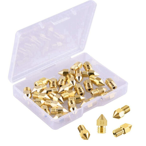 60Pieces Mk8 Nozzle 0.4mm 3D Printer Nozzles Extruder Print  for 3D Printer Makerbot  Cr-10(2Pc Plastic Box) 1