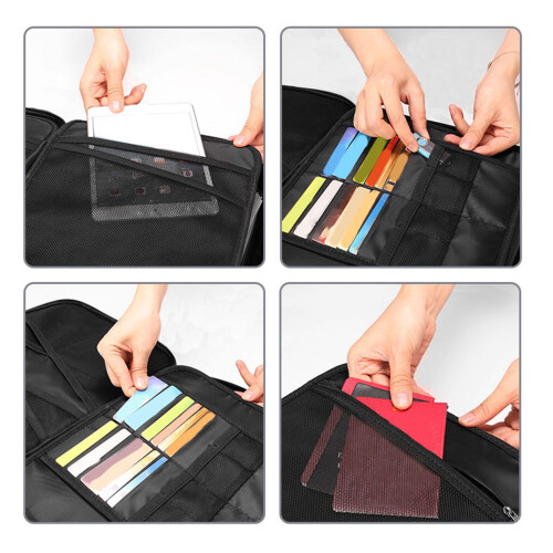 2X Fireproof Document Storage Lock Bag,Carry Wallet,Multi-Layer Document Storage,Suitable for Important Documents