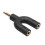 2X U Type Adapter Dual 3.5 MM Headphone Plug Audio Cables Splitter Microphone 2 in 1 Swivel Connector for Android 6