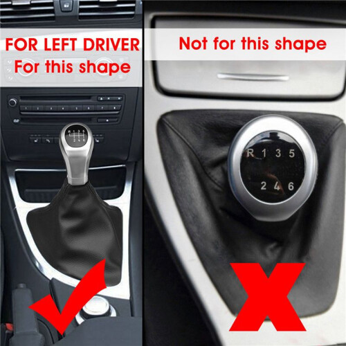 2X 6 Speed Manual Gear Shift Knob Shifter Lever Boot Cover for- 1 Series E81 E87 E87Lci E88 E82 1