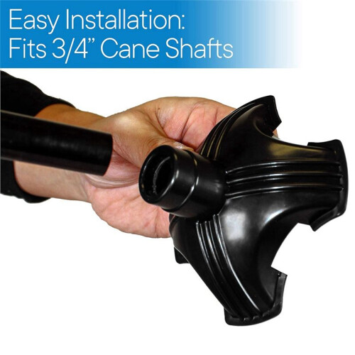 Self-Standing Four-Leg Base Fits Most Walking Sticks, Crutches, and Folding Canes