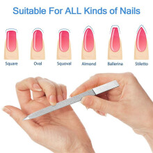 6-Piece Nail File Set Stainless Steel Double-Sided Nail File Buffer File Nail File Suitable for Salon, Family and Travel
