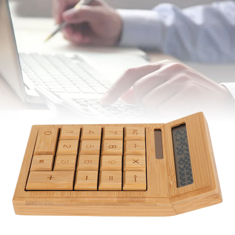 Cs19 Bamboo Solar Calculator 12-Digit Lcd, 18 Keys, 170X82x19mm 4211388950993