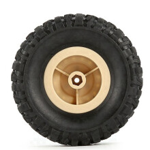 24Pcs Rubber Wheel Rim Tire Tyre for RC 1/16 Climbing Crawler Car WPL B-1/B-24/C-14/C-24/B-16 Truck Model Spare,Yellow