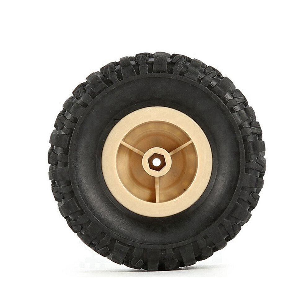 24Pcs Rubber Wheel Rim Tire Tyre For Rc 1/16 Climbing Crawler Car Wpl B-1/B-24/C-14/C-24/B-16 Truck Model Spare, Yellow 4714158486871