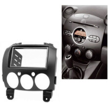 2X DVD Frame Audio Fitting Adaptor Dash Trim Facia Panel Stereo Radio Dash Trim for 2 2010 Demio 2007+ 178X102mm