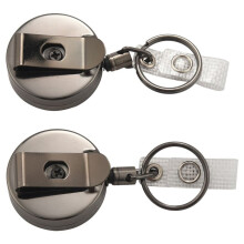 10Er-Pack Versenkbare Hochleistung Ausweis Halter Rolle, Ausweis Halter Aus Metall mit Gürtel Clip Schlüssel Ring für Visitenkarten Schlüsselbund,