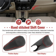 Leather Gear Shift Knob Cover for Rav4 Rav 4 2014-2019 Automatic Hand-Stitched DIY Gear Shift Collars A