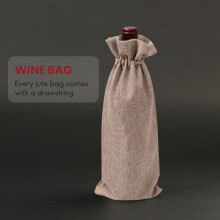 10Pcs Jute Wine Bags, 14 X 6 1/4 Inches Hessian Numbered Wine Bottle Gift Bags with Drawstring for Blind Wine Tasting (Brown)