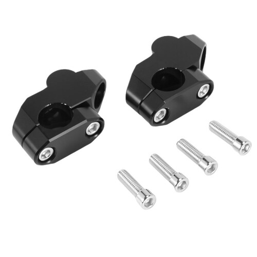 2X Universal Motorcycle Handlebar Riser for 22mm Bars Clamp for     Black 1