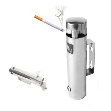 Outdoor Wall Mounted Cigarette Ashtray Silver Receptacle for Patio Hotel Office Easy Cleaning