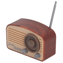 Vintage Dollhouse Mini Radio Model - Brown Plastic Realistic Toy for Kids