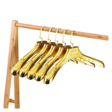Gold 4CM Wide Shoulder NonSlip Clothes Hanger Set for Suits and Sweaters, 5pcs Gold Finish