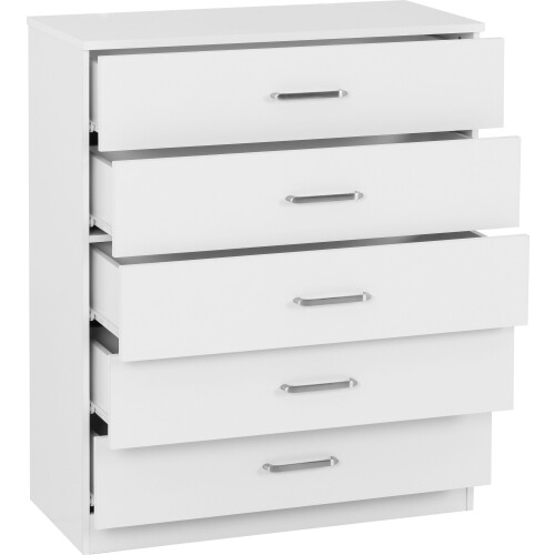 Seconique Dakota 5 Drawer Chest - White 1