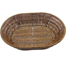 Wicker Bread Basket, Tabletop Food Serving Trays, Handwoven Storage Basket Bin for Fruit in Home Restaurant & Bakery A