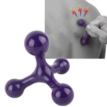 Rückenmuskeln-Massagegerät mit 4 Kugeln - Tiefenentspannung für Nacken & Beine, lila, handgehaltenes Werkzeug