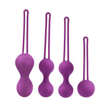 4 Stück Damen Kegelbälle Silikon Plüsch Beckenbodenübung Lila