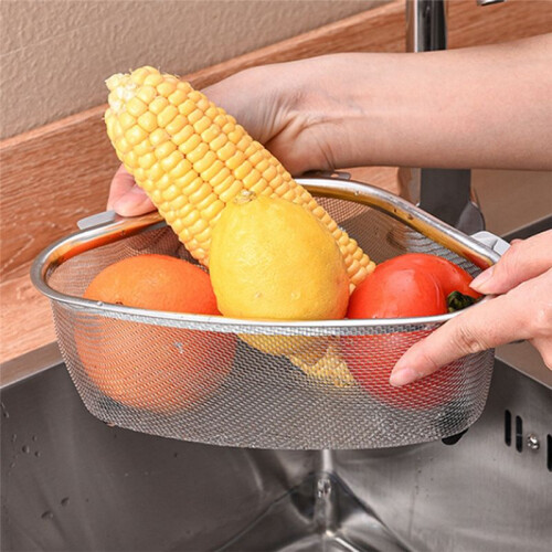 Triangle Sink Drain Basket Kitchen Triangle Filter Basket Fruit and Vegetable Storage Drain Rack Basket A 2