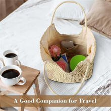 Straw Beach Bags for Women,Summer Woven Tote Bag Shoulder Handbags, Large Beach Bag for Women for Holiday Creamy-White