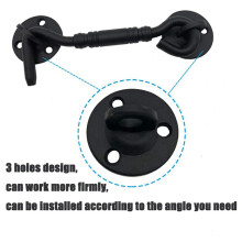 2X Barn Door Lock, 4 Inch Stainless Steel Door Hook & Eye with Mounting Screws, Door Lock for Sliding Door