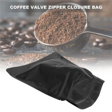 200PZ Matt Alluminio Caffè Valvola Un Chiusura Lampo Verticale Sacchetto di Alluminio Coffee Bean One-Way Scarico Bag Valve Packaging Bag 250G Nero