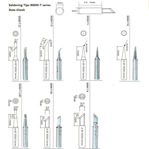 20Pcs 900M-T Soldering Iron Tips Silver 2